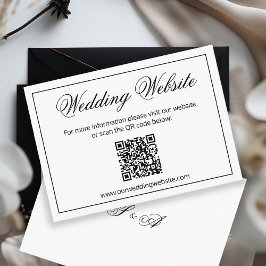 Tarjeta De Recepción Elegante sitio web Minimalista de Bodas blancos y 