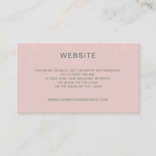 Tarjeta De Recepción Elegante sitio web mínimo polvoriento color rosa d