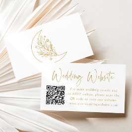 Tarjeta De Recepción Elegante sitio web Moon and Stars Gold Boda