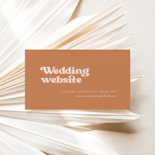 Tarjeta De Recepción Elegante sitio web retro de boda de azúcar marrón