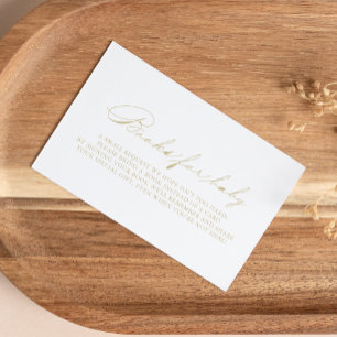 Tarjeta De Recepción Elegante solicitud de Baby Shower Gold