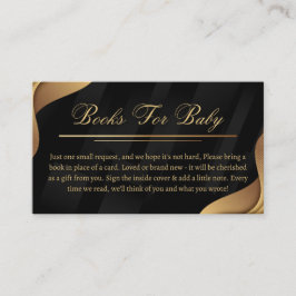 Tarjeta De Recepción Elegante solicitud de libro de Baby Shower en negr