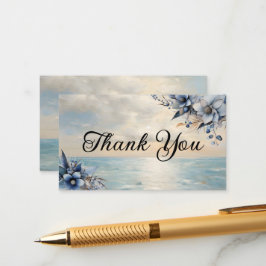 Tarjeta De Recepción Elegante sutil atardecer y Boda floral Gracias