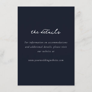 Tarjeta De Recepción Elegante Tipografía Azul Marino