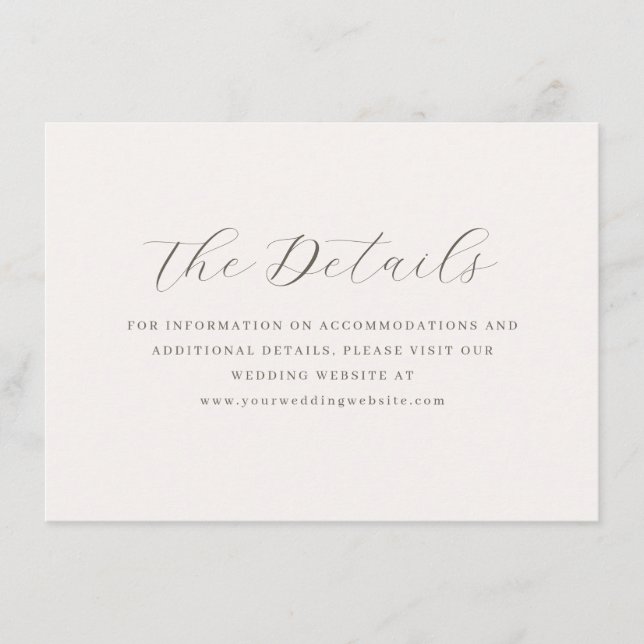Tarjeta De Recepción Elegante tipografía gris (Anverso)