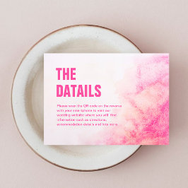 Tarjeta De Recepción Elegante tipografía Rosa turbia Rubor código QR ro