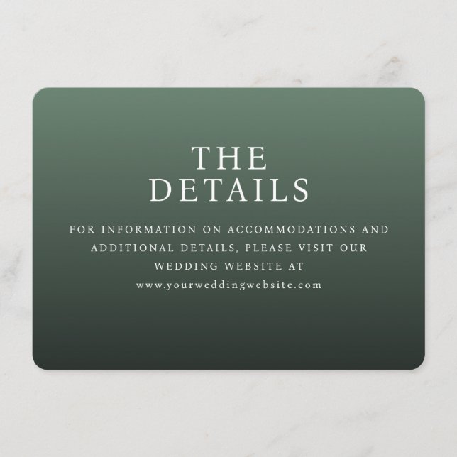 Tarjeta De Recepción Elegante Tipografía Verde (Anverso)