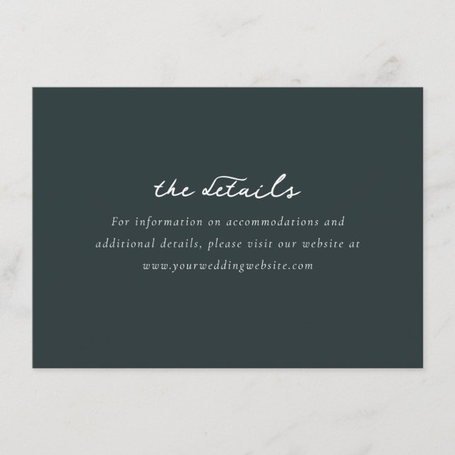 Tarjeta De Recepción Elegante Tipografía Verde (Anverso)