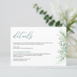 Tarjeta De Recepción Elegante vegetación Eucalyptus deja Boda