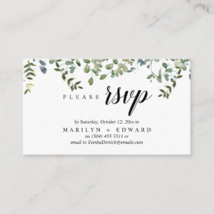 Tarjeta De Recepción Elegante vegetación rústica, recordatorio de RSVP