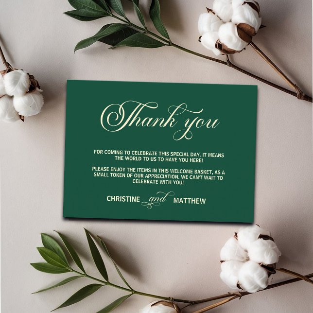 Tarjeta De Recepción Elegante Verde azulado de bienvenida regalo Bag Ba (Subido por el creador)