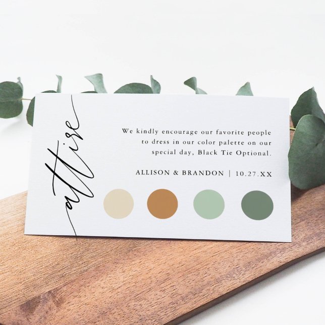 Tarjeta De Recepción Elegante vestido de boda Vestido de código Inserta (Subido por el creador)