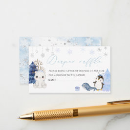 Tarjeta De Recepción Elegante Watercolor ártico animales bebé baño de d