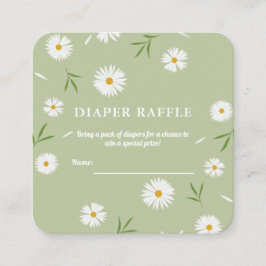Tarjeta De Recepción Elegante White Daisies Baby Shower Diaper Raffle