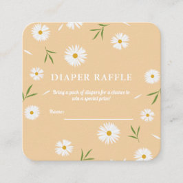 Tarjeta De Recepción Elegante White Daisies Baby Shower Diaper Raffle