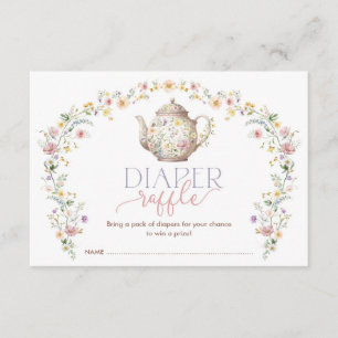 Tarjeta De Recepción Elegante Wildflower Garden Tea Fiesta Diaper Raffl
