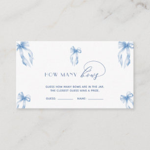 Tarjeta De Recepción Elegante Y Dusty Blue Bow Adivinan Cuántos Bows