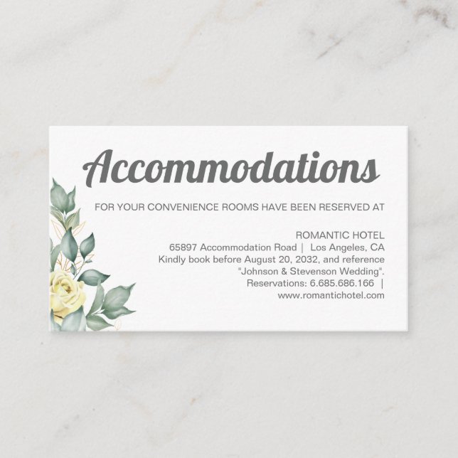 Tarjeta De Recepción Elegante y elegante acuarela azul contemporánea (Anverso)