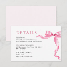 Tarjeta De Recepción Elegante y elegante Boda de color rosa trenzado de