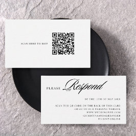 Tarjeta De Recepción Elegante y elegante código QR sofisticado RSVP
