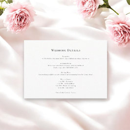 Tarjeta De Recepción Elegante y minimalista detalles del boda