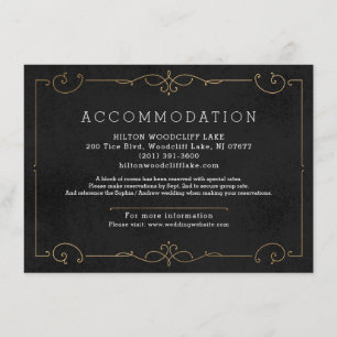 Tarjeta De Recepción Elegante y moderno alojamiento boda clásico