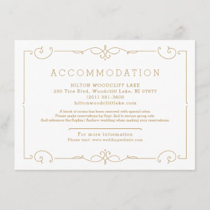 Tarjeta De Recepción Elegante y moderno alojamiento boda clásico