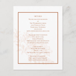 Tarjeta De Recepción Elegante y moderno Boda de Floral Terra Cotta