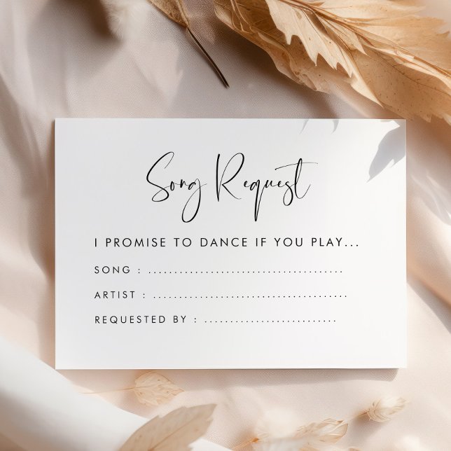 Tarjeta De Recepción Elegante y moderno boda negro y blanco Canción (Subido por el creador)