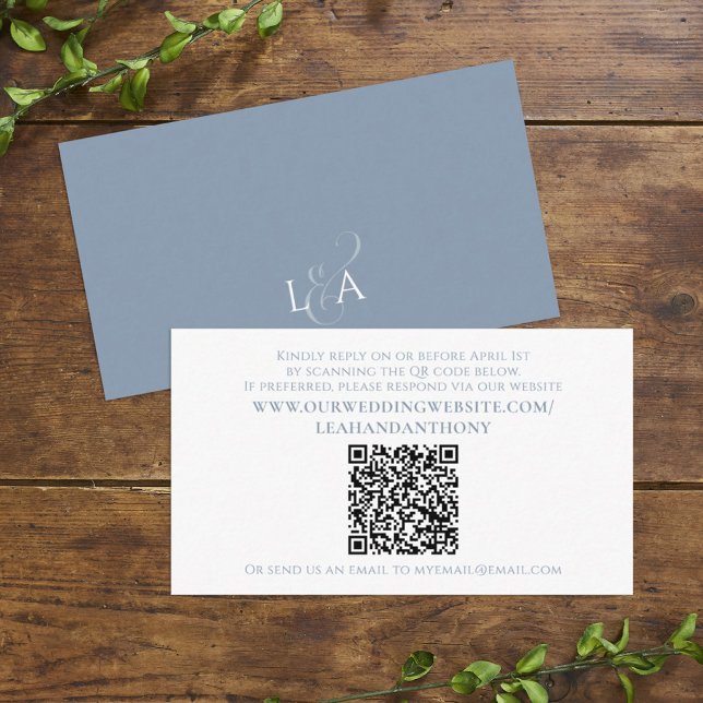 Tarjeta De Recepción Elegante y moderno código QR azul turbulento simpl (Subido por el creador)