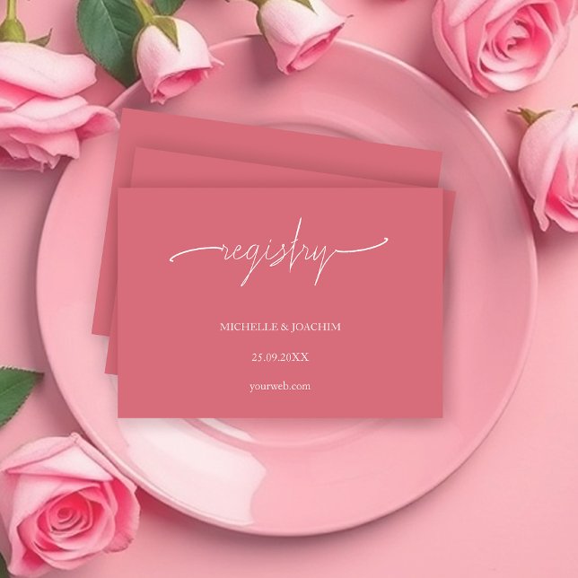 Tarjeta De Recepción Elegante y moderno color rosa malva (Subido por el creador)