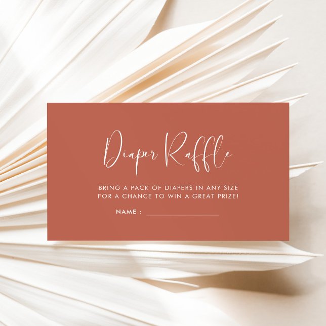 Tarjeta De Recepción Elegante y moderno inserto de rifa de arcilla roja (Subido por el creador)