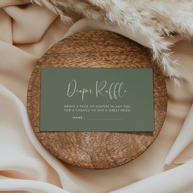 Tarjeta De Recepción Elegante y moderno inserto de rifa de pañales de s (Subido por el creador)