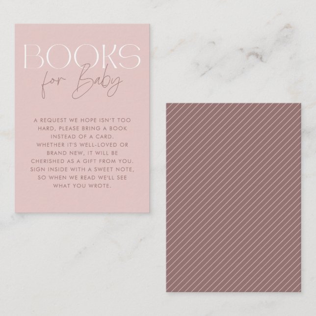 Tarjeta De Recepción Elegante y moderno libro de guiones de malva rosa  (Anverso / Reverso)