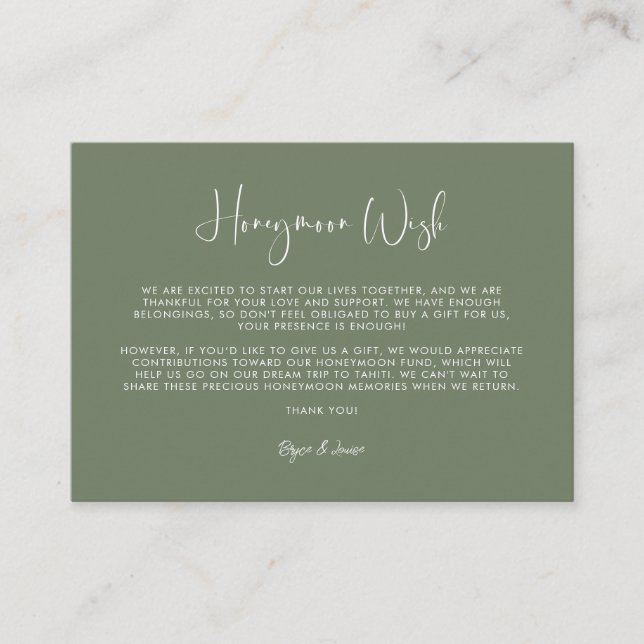 Tarjeta De Recepción Elegante y moderno Sabio Oscuro Verde Alegre de lu (Anverso)