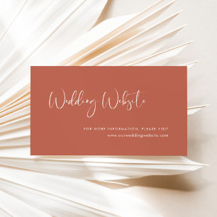 Tarjeta De Recepción Elegante y moderno sitio web del boda Red Clay