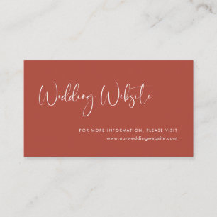 Tarjeta De Recepción Elegante y moderno sitio web del boda Terracotta