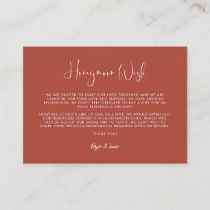 Tarjeta De Recepción Elegante y moderno terracota Deseos de luna de mie