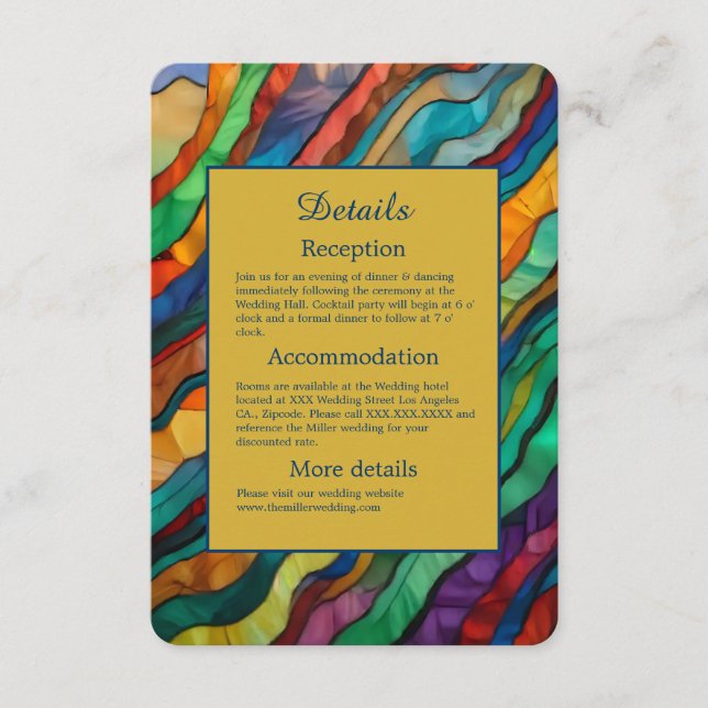 Tarjeta De Recepción Elegante y opulenta boda africana de destino (Anverso)