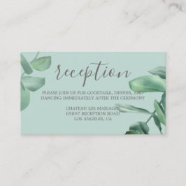 Tarjeta De Recepción Elegante y romántico eucalipto botánico contemporá