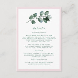 Tarjeta De Recepción Elegante y sencillo Boda de hojas botánicas