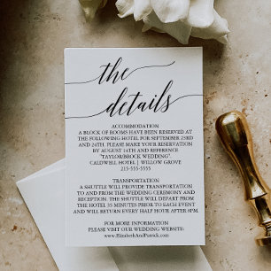 Tarjeta De Recepción Elegante y sencillo Boho Minimal Boda moderno Deta