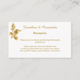 TARJETA DE RECEPCIÓN ELEGANTE Y SENCILLO PURPURINA DE ORO BLANCO