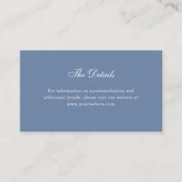 Tarjeta De Recepción Elegante y simple azul turbio | Detalles del boda