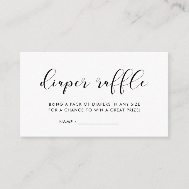Tarjeta De Recepción Elegante y simple inserción de rifa de pañales par (Anverso)