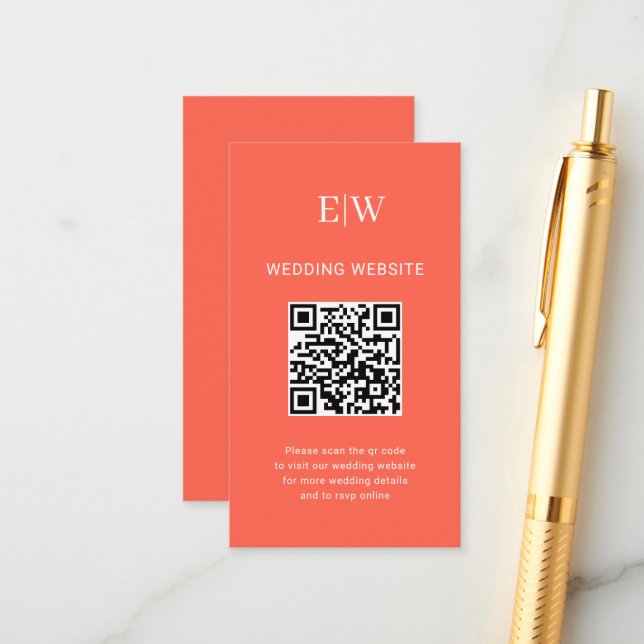 Tarjeta De Recepción Elegante y simple llanura de neón con Boda monogra (Anverso/Reverso In Situ)