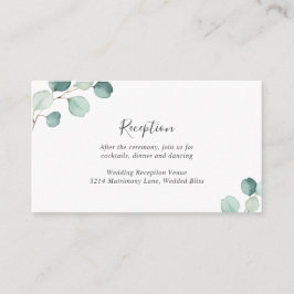 Tarjeta De Recepción Elegante y simple vegetación Rústica Eucalipto Bod