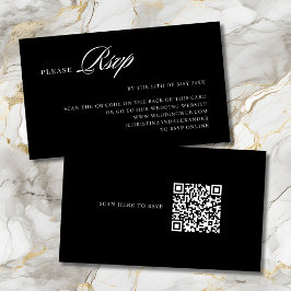 Tarjeta De Recepción Elegante y sofisticado código QR en la parte poste