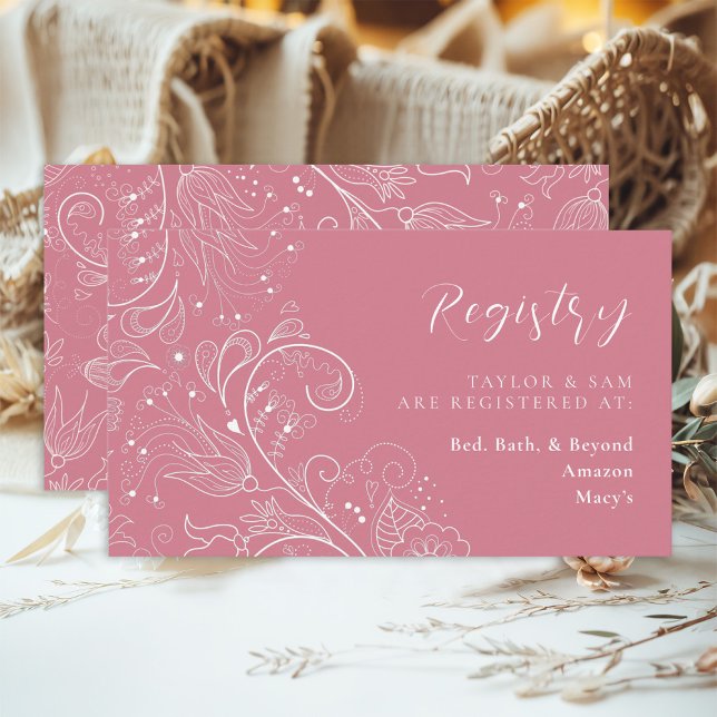 Tarjeta De Recepción Elegante y turbio registro de Bodas florales (Subido por el creador)