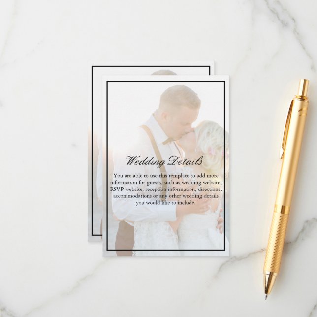 Tarjeta De Recepción Elegantes alojamientos de Faux Vellum Overlay (Anverso/Reverso In Situ)